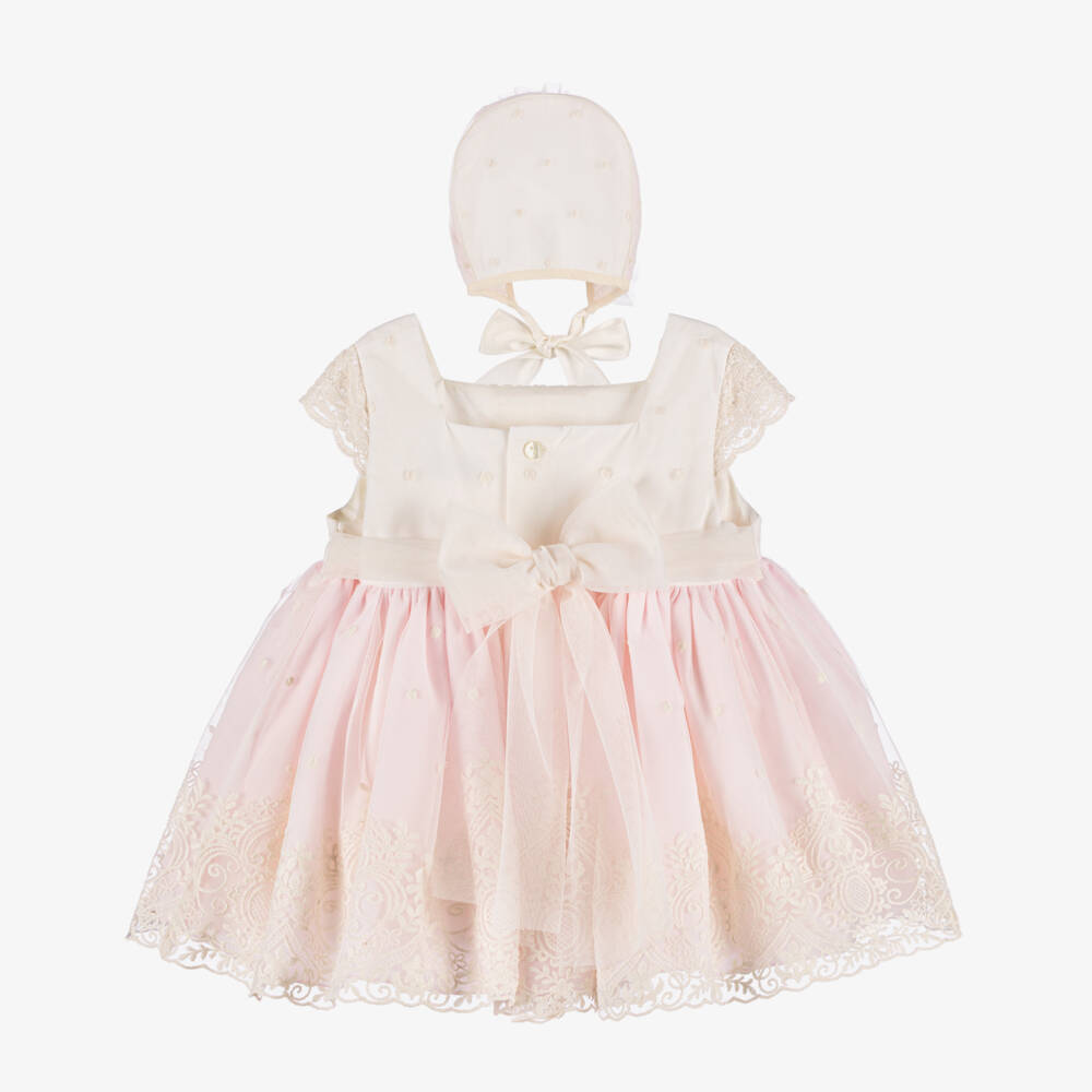 Abuela Tata-Нежное кружевное платье розового цвета для девочек | Childrensalon Outlet