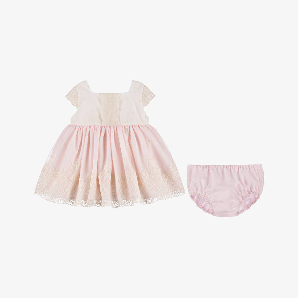 Abuela Tata-Нежное кружевное платье розового цвета для девочек | Childrensalon Outlet