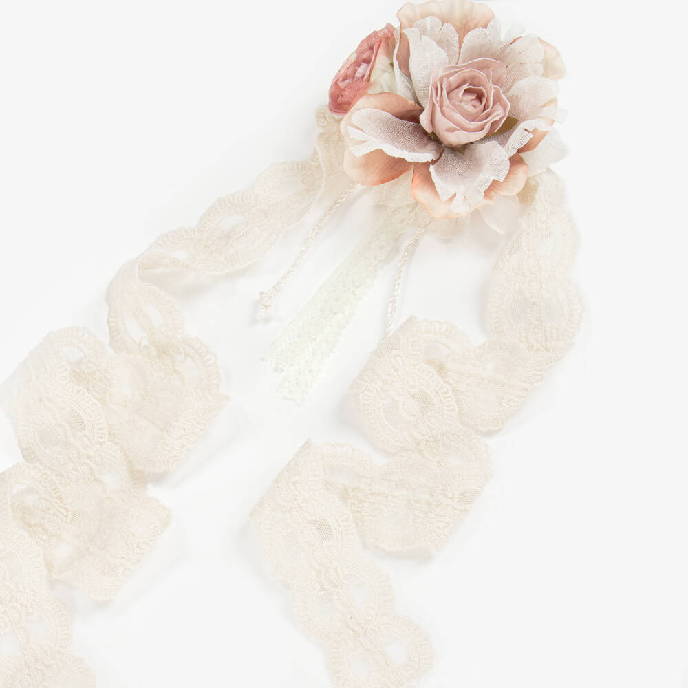 Abuela Tata-Girls Elegant Ivory Lace Hairband | Childrensalon Outlet