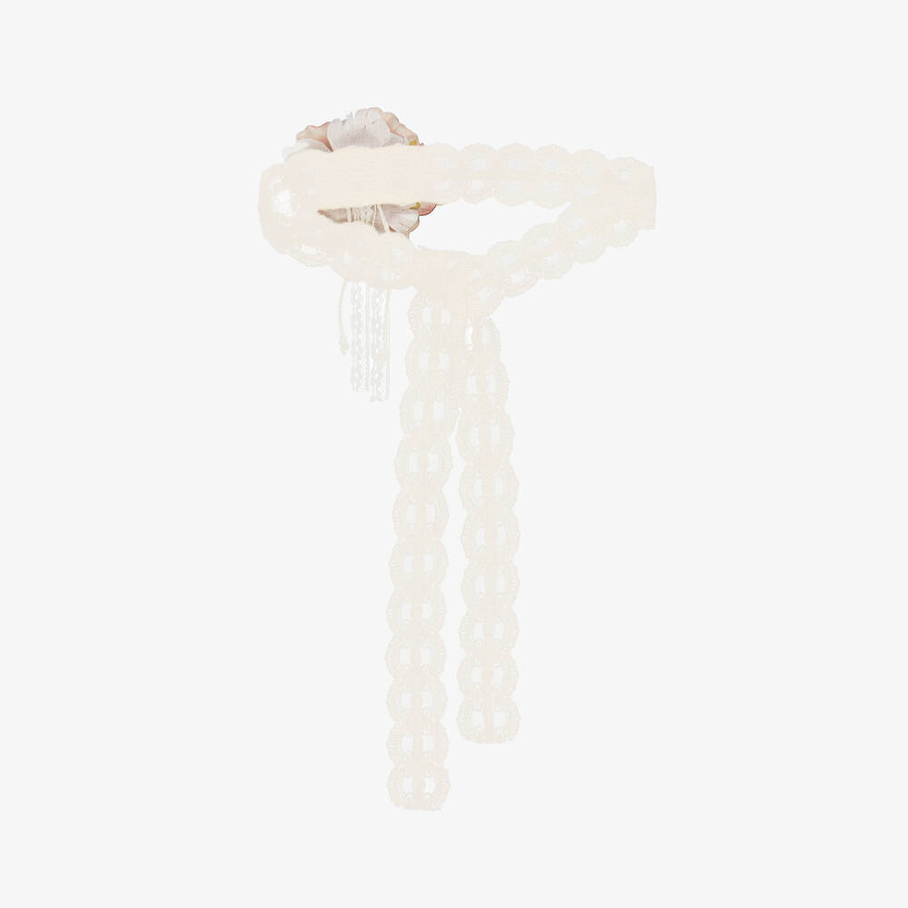 Abuela Tata-Girls Elegant Ivory Lace Hairband | Childrensalon Outlet