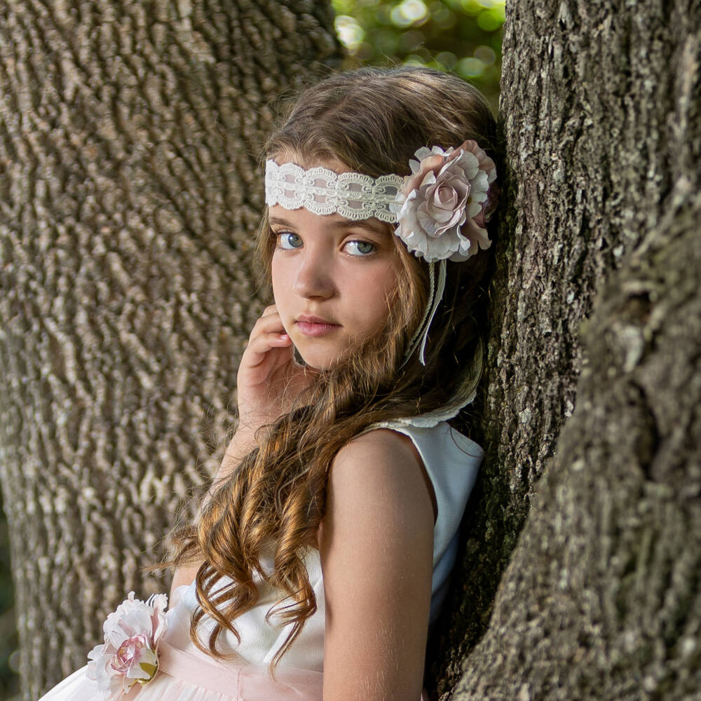 Abuela Tata-Girls Elegant Ivory Lace Hairband | Childrensalon Outlet