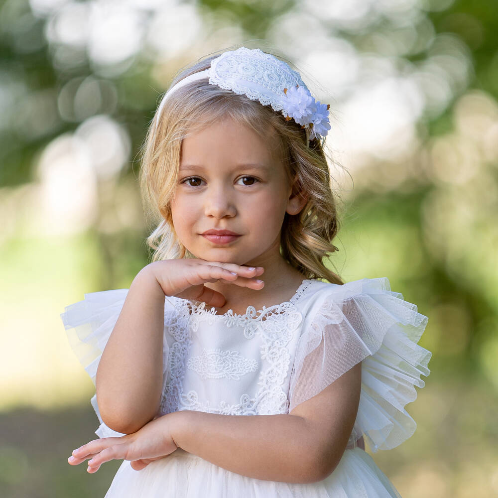 Abuela Tata-Girls Elegant Ivory Lace Headpiece | Childrensalon Outlet