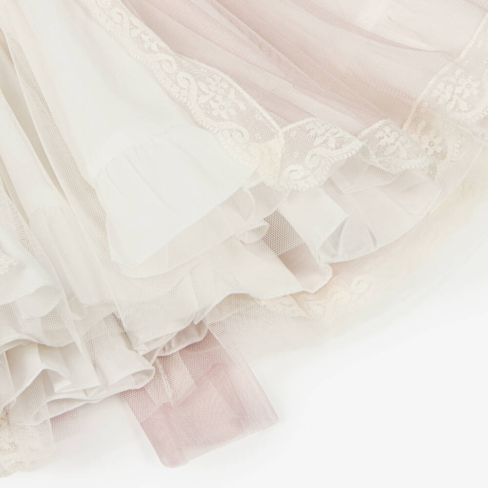 Abuela Tata-Girls Elegant Ivory & Pink Tulle Ensemble | Childrensalon Outlet