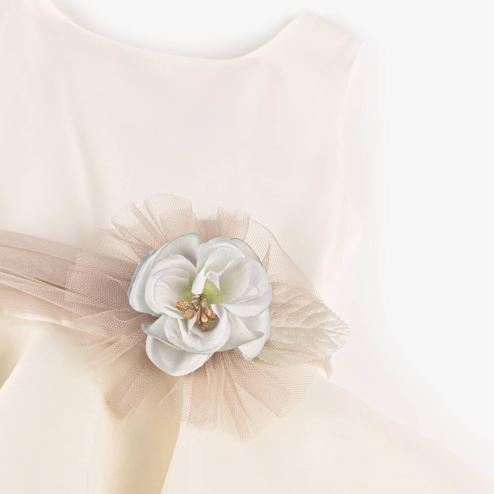 Abuela Tata-Элегантное кремовое платье с рюшами для девочек | Childrensalon Outlet