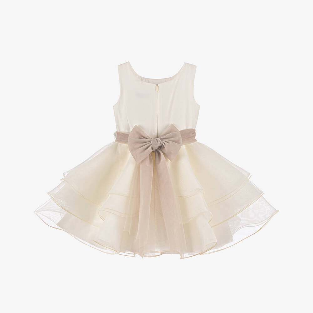 Abuela Tata-Элегантное кремовое платье с рюшами для девочек | Childrensalon Outlet