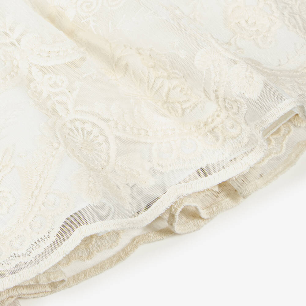 Abuela Tata-فستان تول عاجي أنيق للبنات | Childrensalon Outlet