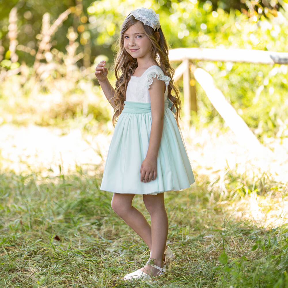 Abuela Tata-Элегантный кружевной комплект мятного цвета для девочек | Childrensalon Outlet