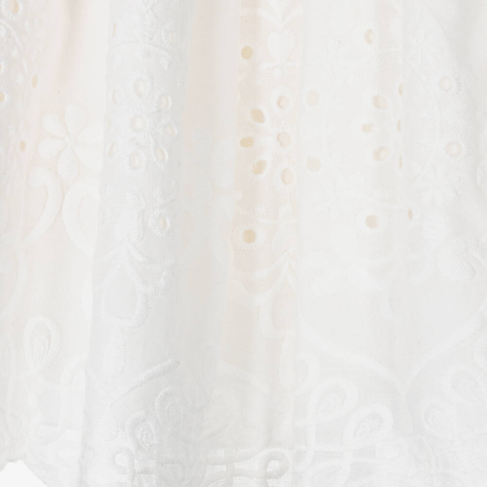 Abuela Tata-Girls Ivory Embroidered Cotton Dress | Childrensalon Outlet