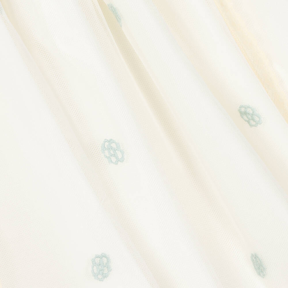 Abuela Tata-Girls Ivory Embroidered Tulle Dress | Childrensalon Outlet