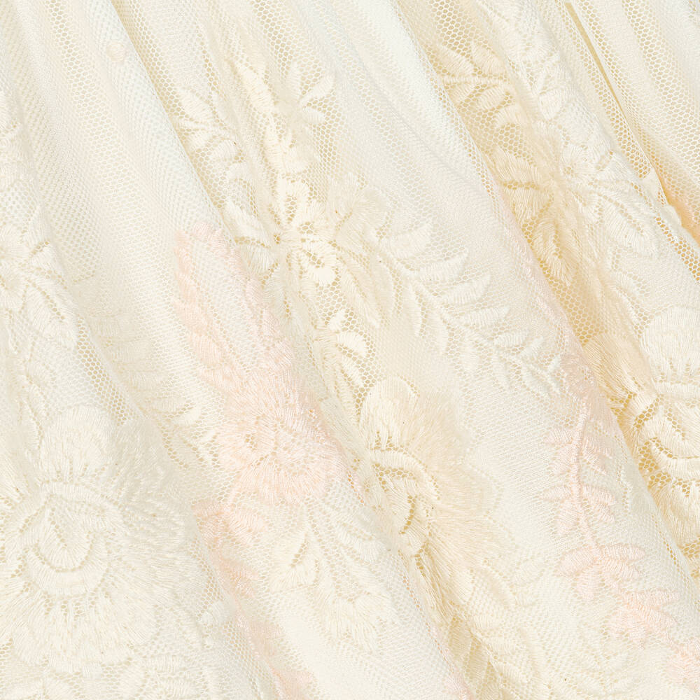 Abuela Tata-Кремовый комплект с платьем с вышитыми цветами для девочек | Childrensalon Outlet