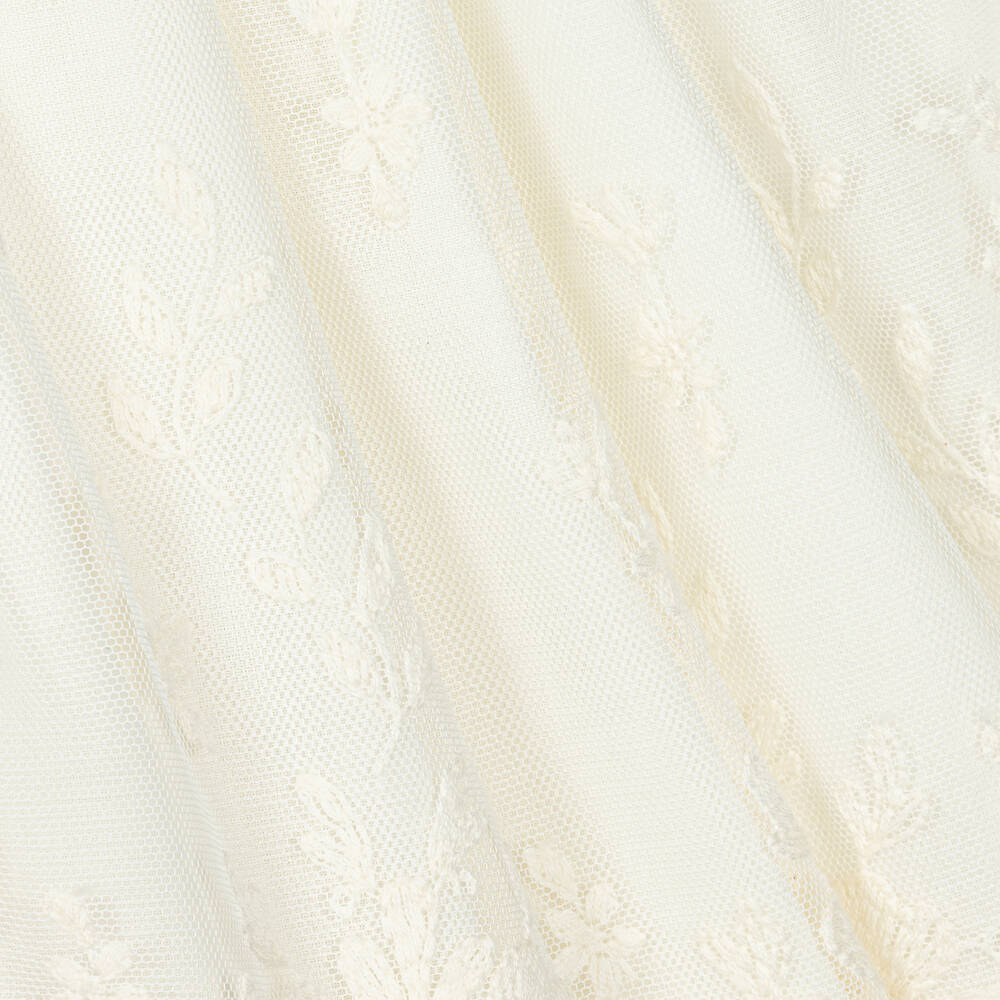 Abuela Tata-Girls Ivory & Green Tulle & Lace Dress | Childrensalon Outlet