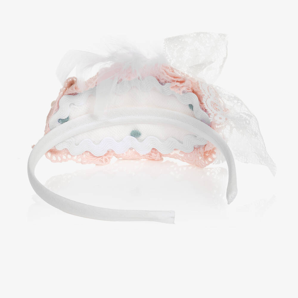 Abuela Tata-Girls Ivory Lace Hairband | Childrensalon Outlet