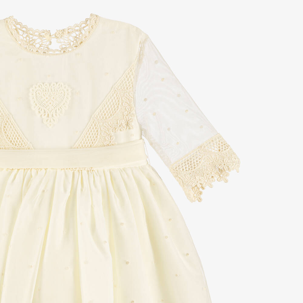 Abuela Tata-Girls Ivory Lace & Tulle Dress | Childrensalon Outlet