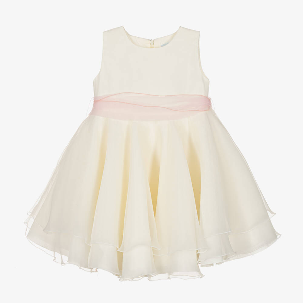 Abuela Tata-Girls Ivory Organza Dress | Childrensalon Outlet
