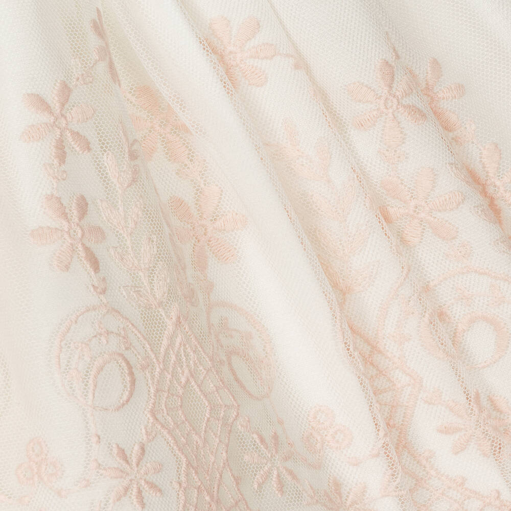 Abuela Tata-Кремово-розовый комплект с платьем из тюля | Childrensalon Outlet