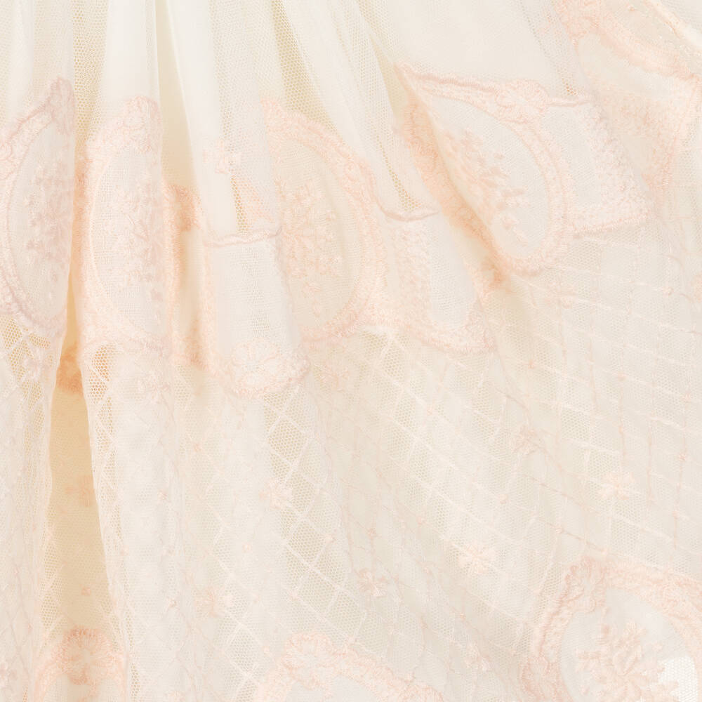 Abuela Tata-Girls Ivory & Pink Tulle Dress Set | Childrensalon Outlet