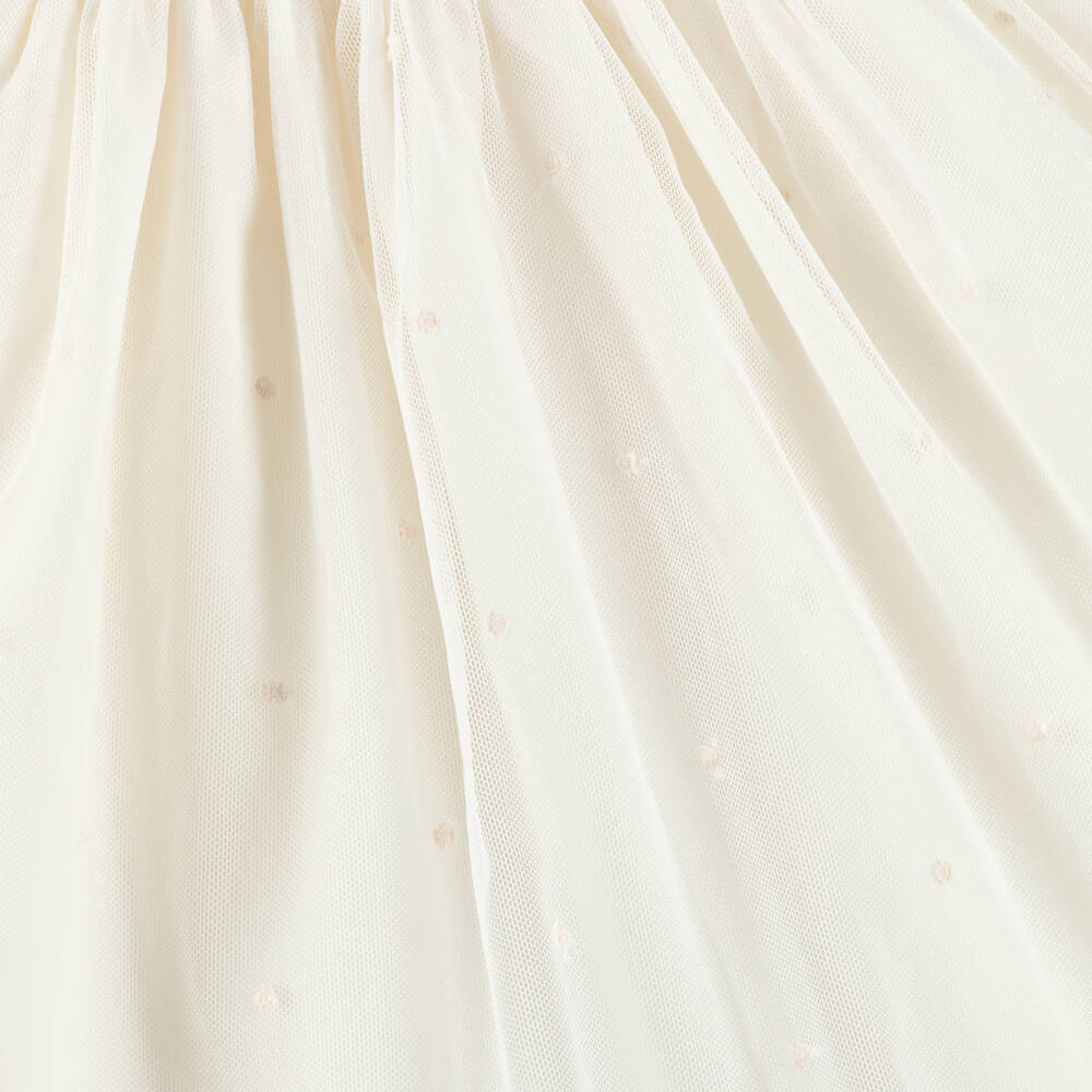 Abuela Tata-Girls Ivory & Pink Tulle Dress Set with Lace Detailing | Childrensalon Outlet