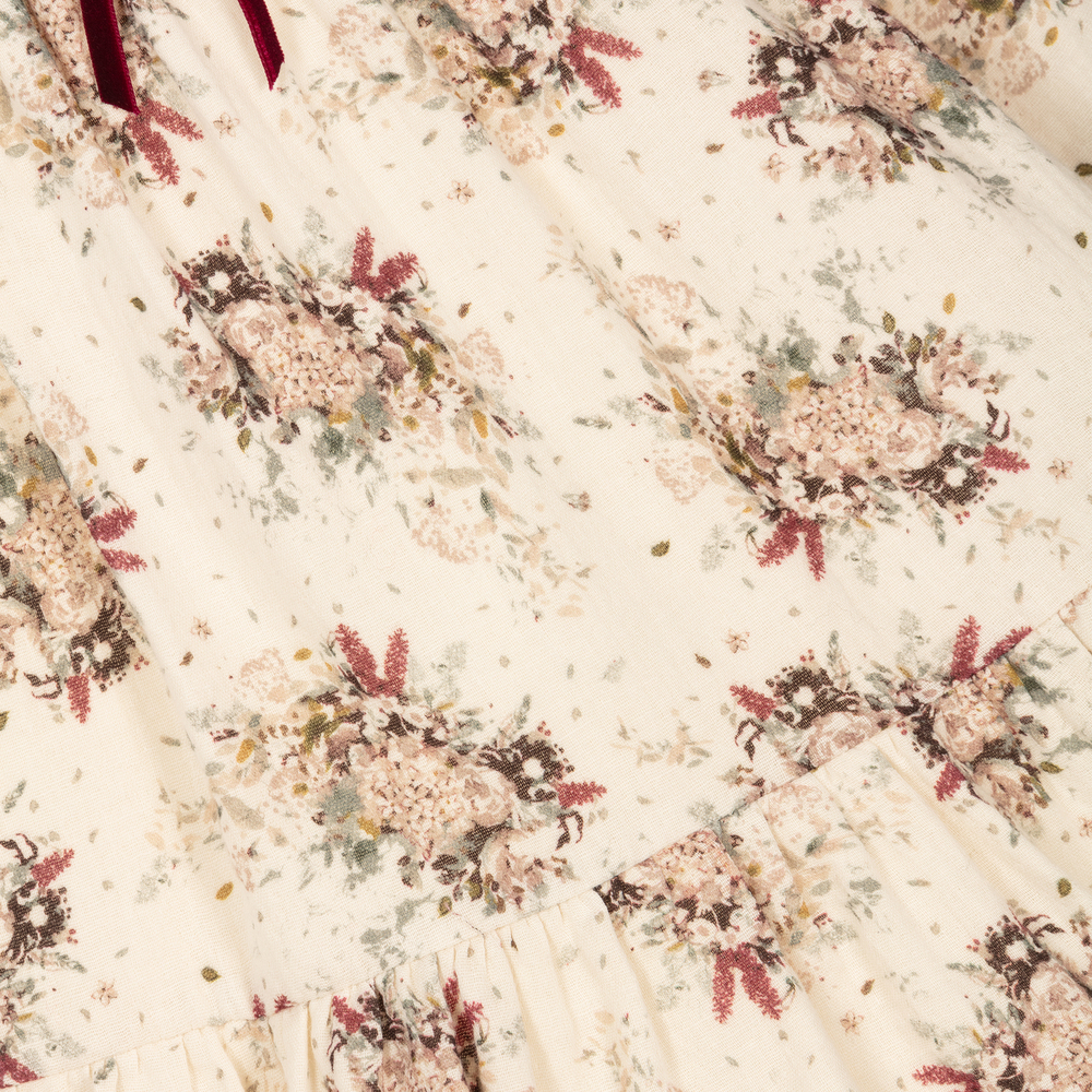 Abuela Tata-Кремово-красное платье в цветочек | Childrensalon Outlet