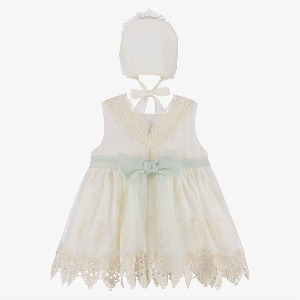 Abuela Tata-Girls Ivory Tulle Lace Ensemble | Childrensalon Outlet