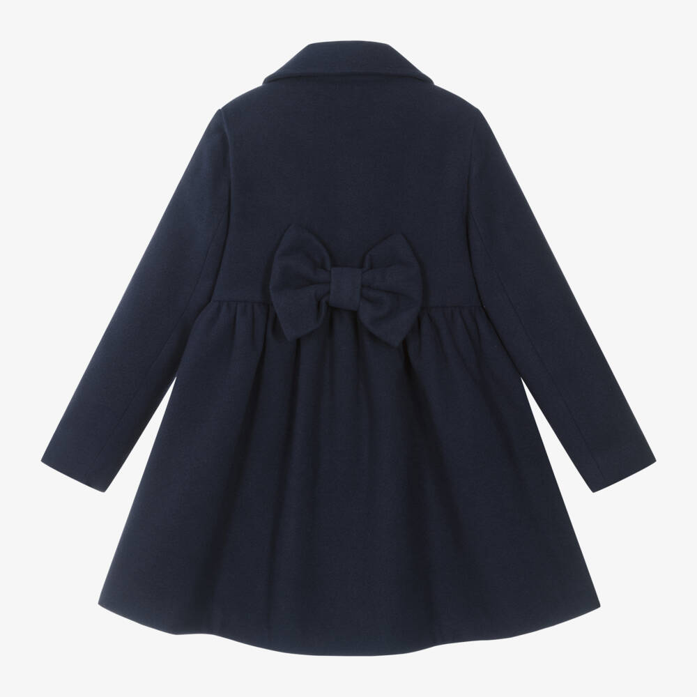 Abuela Tata-Girls Navy Heritage Ruffle Coat | Childrensalon Outlet