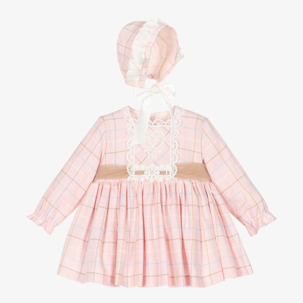 Abuela Tata-Розовое клетчатое платье для девочек | Childrensalon Outlet