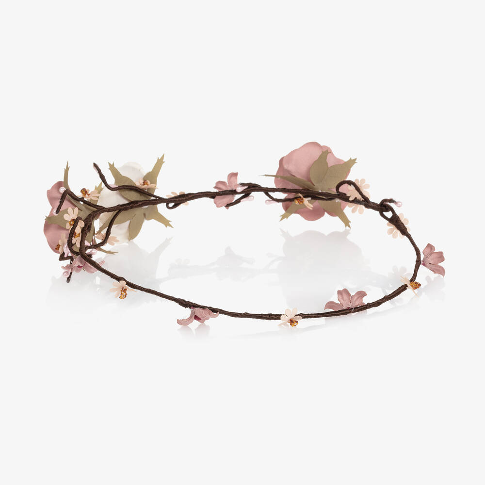 Abuela Tata-Girls Pink Floral Hairband | Childrensalon Outlet