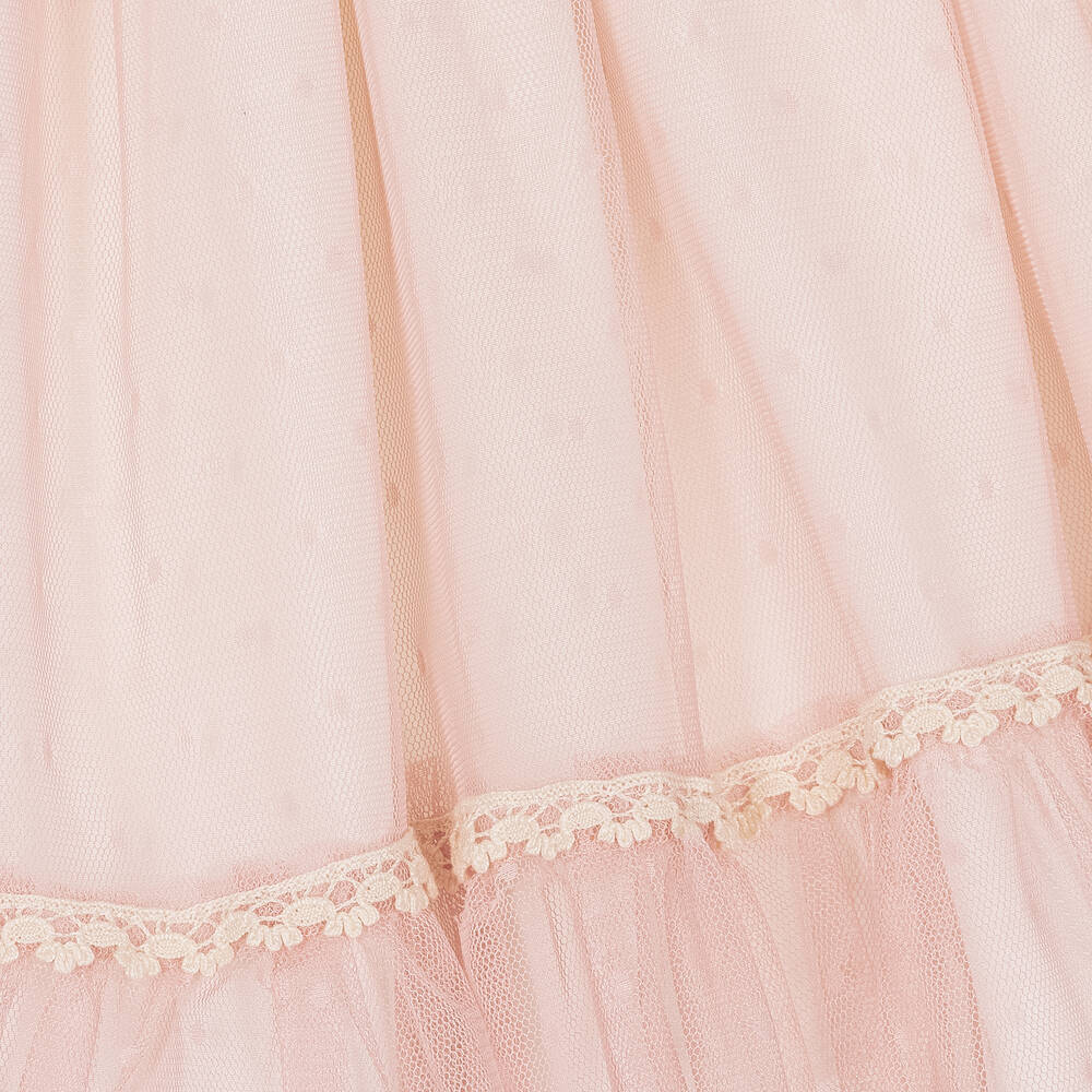Abuela Tata-Кремово-розовое платье из тюля | Childrensalon Outlet