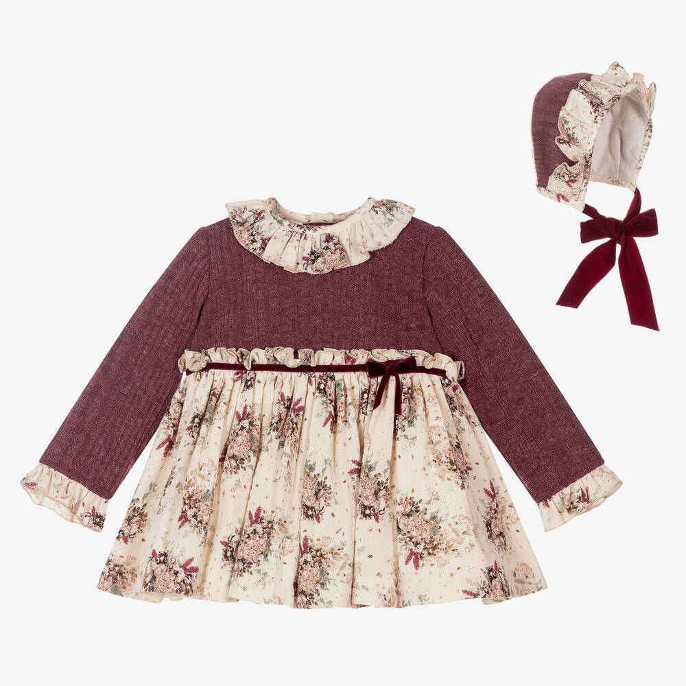 Abuela Tata - Красный комплект с платьем с цветами | Childrensalon