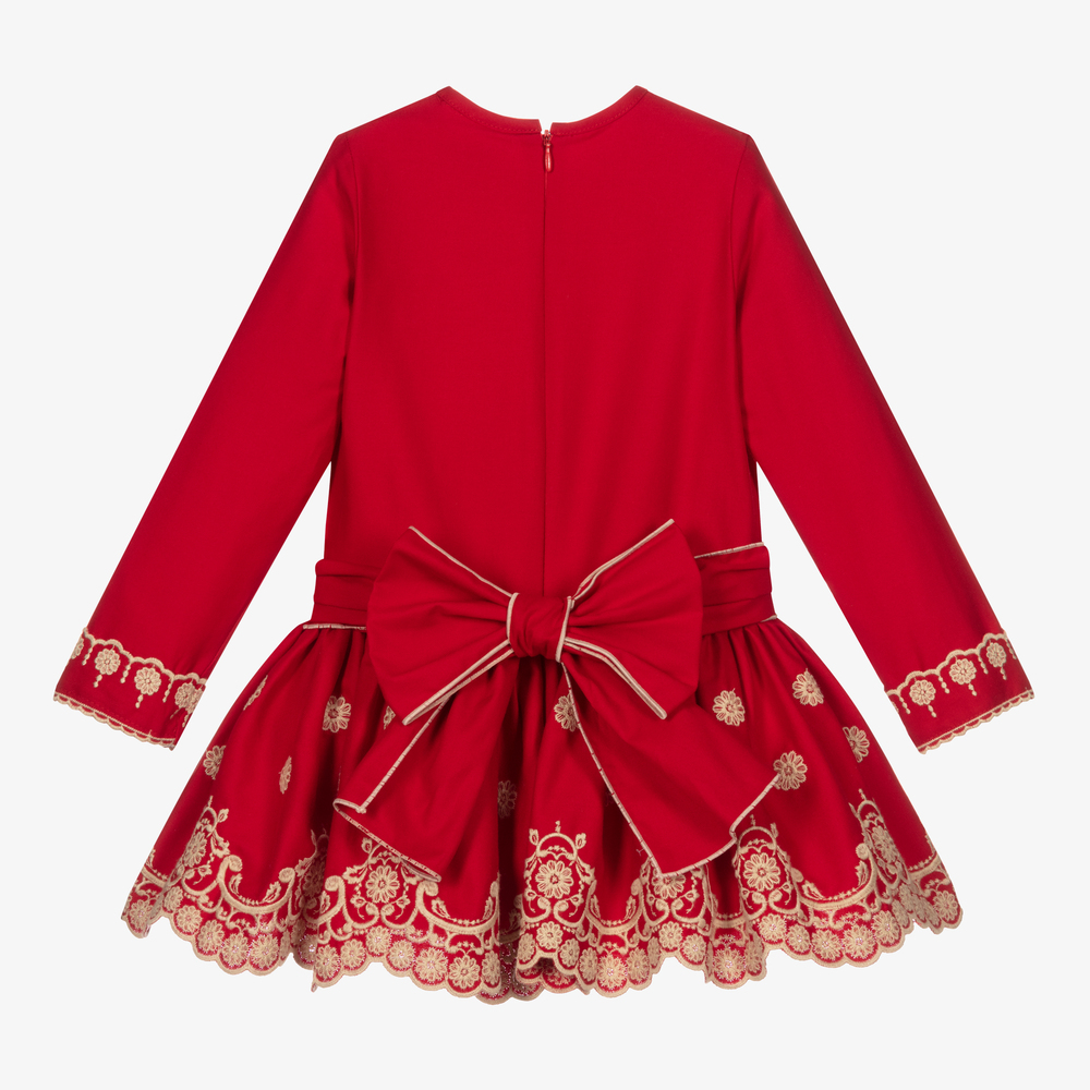 Abuela Tata-Красно-золотистое платье для девочек | Childrensalon Outlet