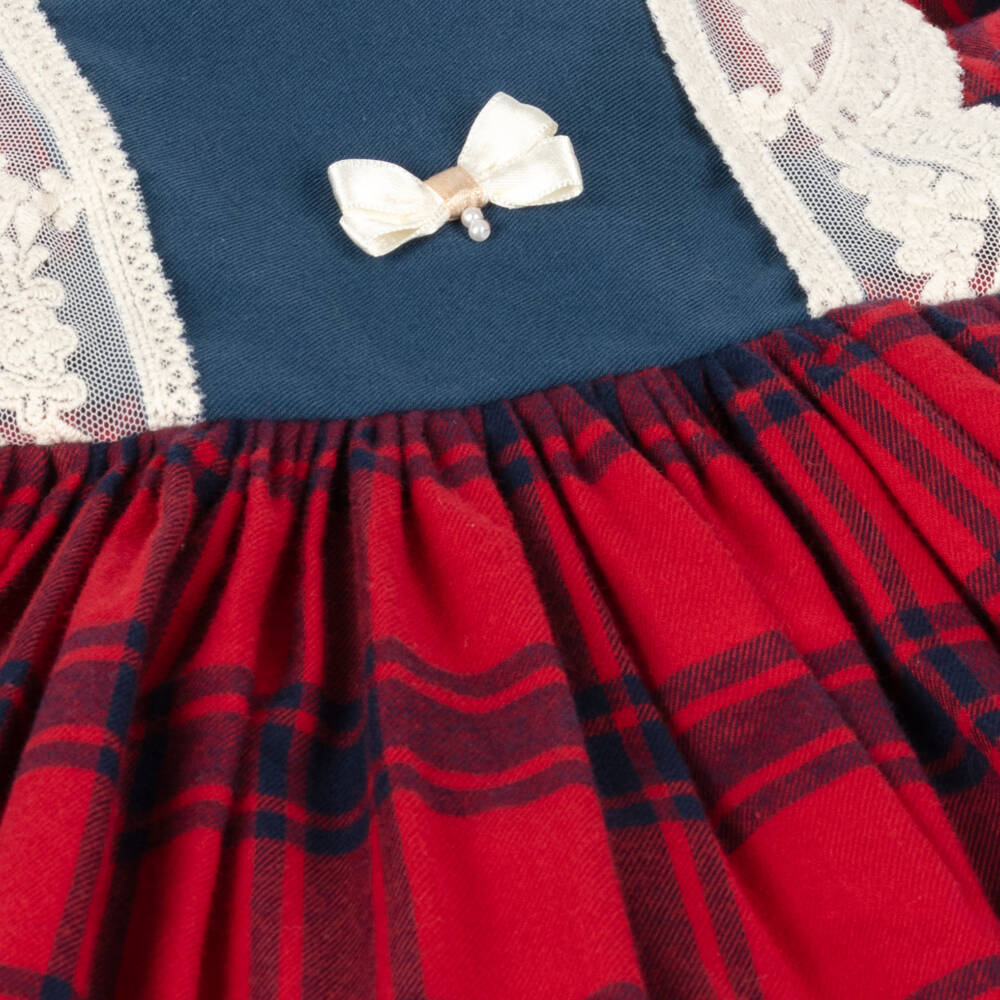 أبويلا تاتا-طقم فستان تارتان لون أحمر | Childrensalon Outlet