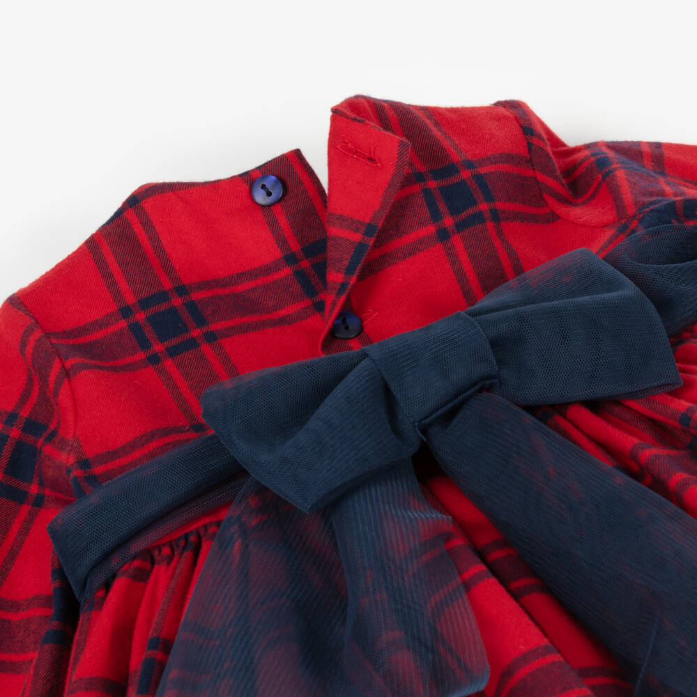 أبويلا تاتا-طقم فستان تارتان لون أحمر | Childrensalon Outlet