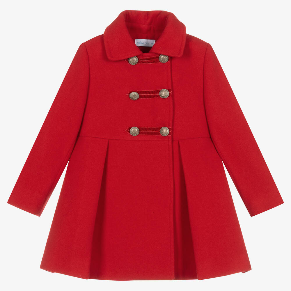 Abuela Tata - Girls Red Traditional Coat | Childrensalon