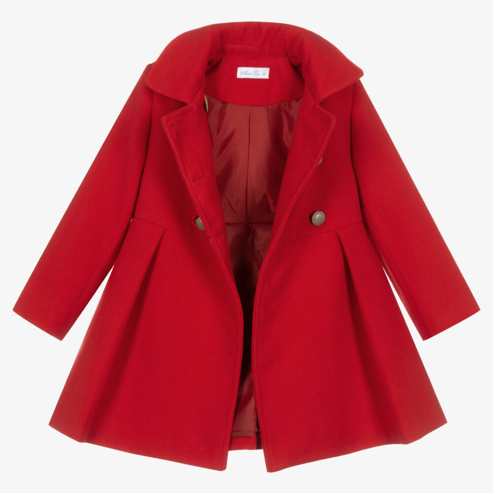 Abuela Tata-Girls Red Traditional Coat | Childrensalon Outlet