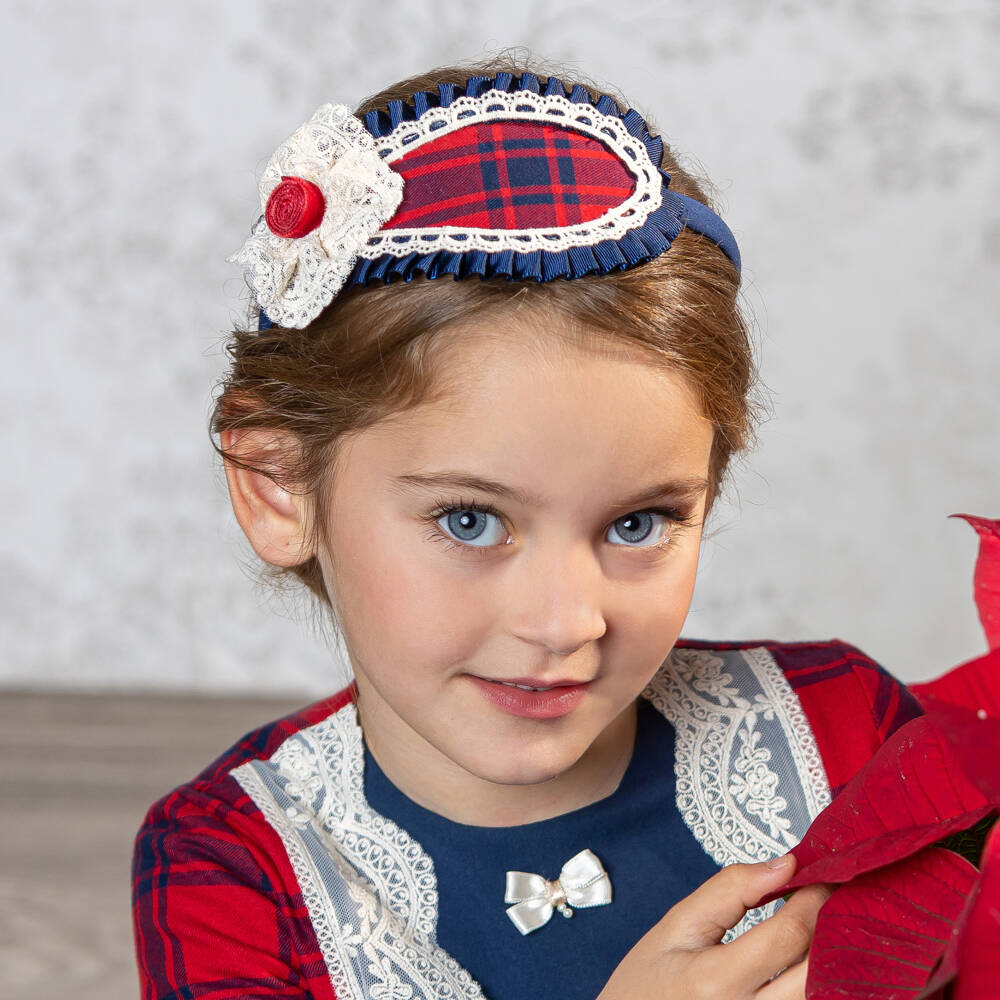 Abuela Tata-Girls Rosette Tartan Hairband | Childrensalon Outlet