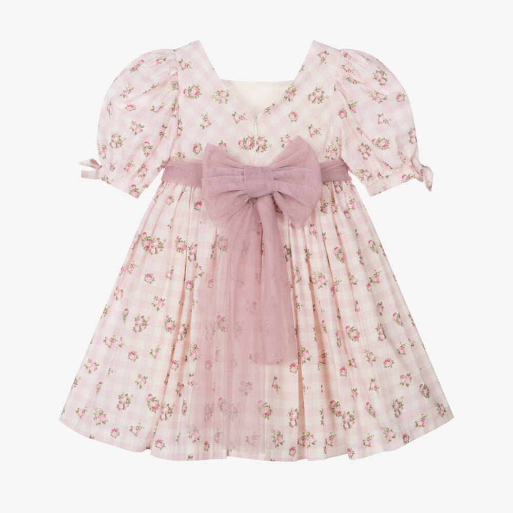 Abuela Tata-Платье из розового хлопка для девочек | Childrensalon Outlet
