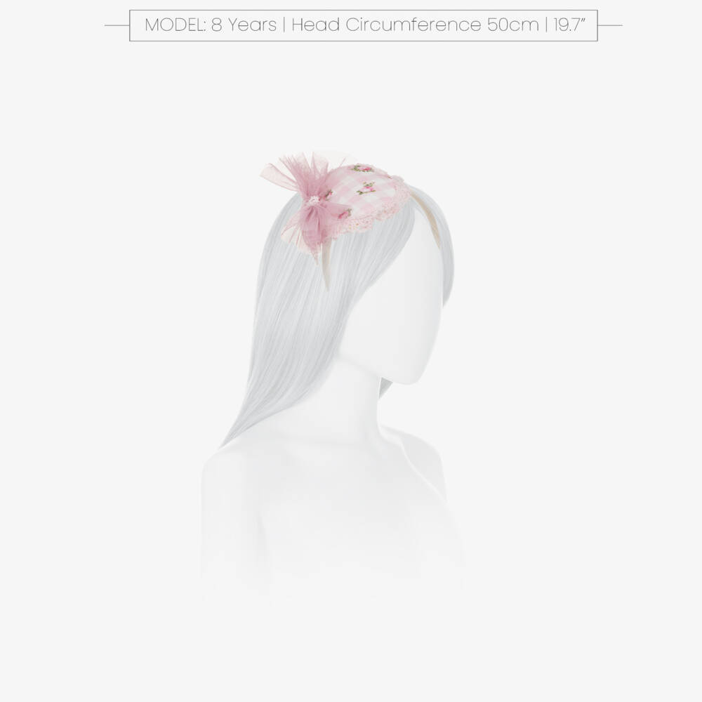 Abuela Tata-Girls Rosy Gingham Tulle Headband | Childrensalon Outlet
