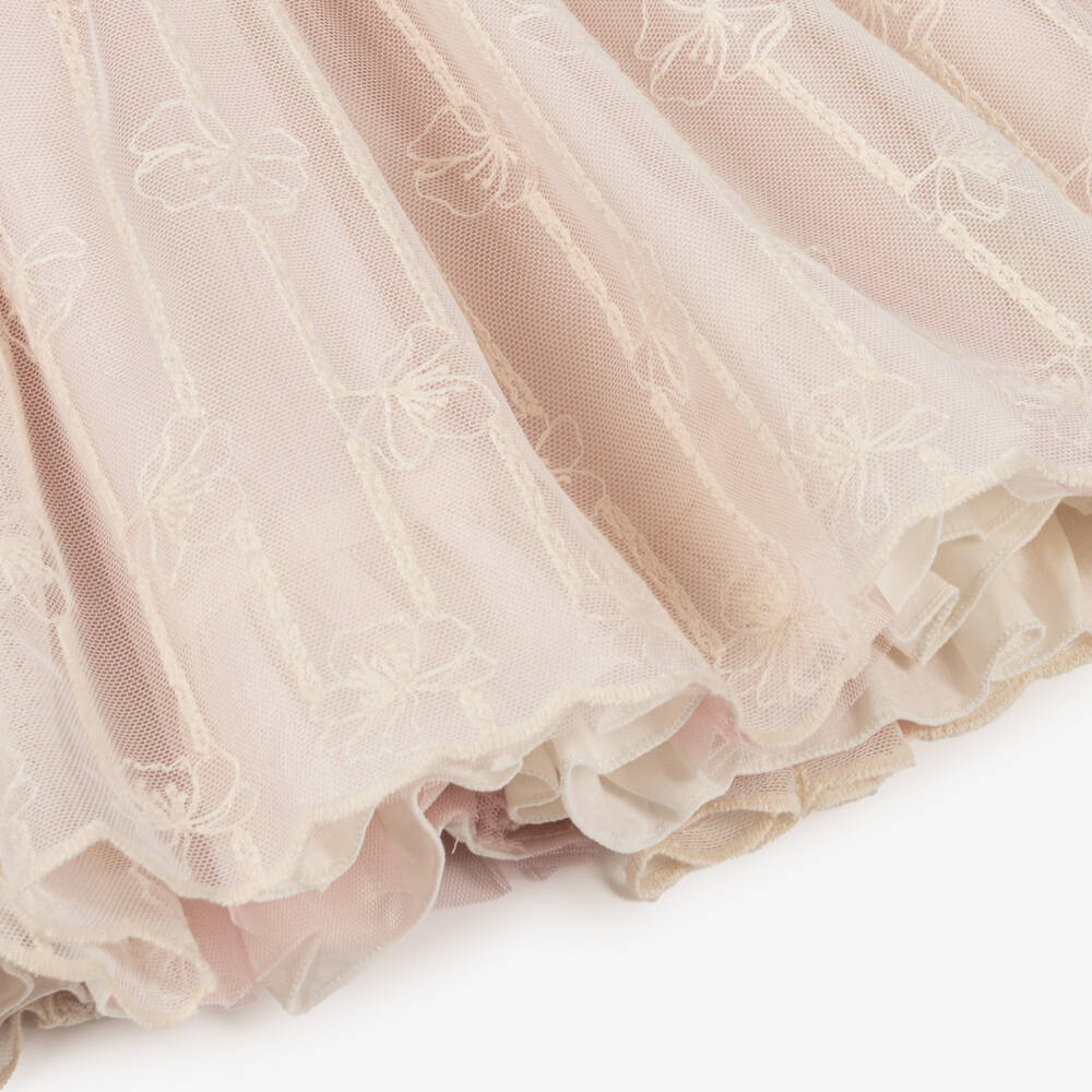 Abuela Tata-Girls Soft Ivory & Pink Lace Ensemble | Childrensalon Outlet