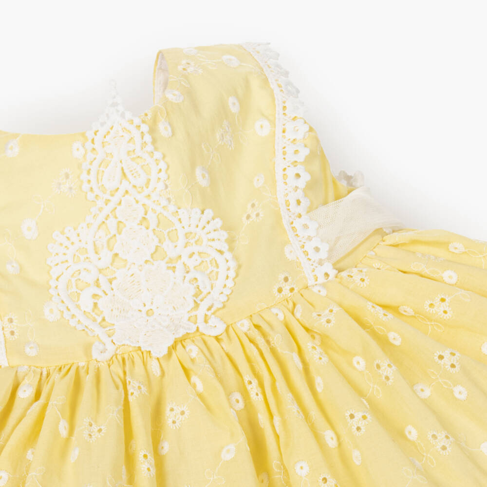 Abuela Tata-Girls Sunlit Lace Cotton Ensemble | Childrensalon Outlet