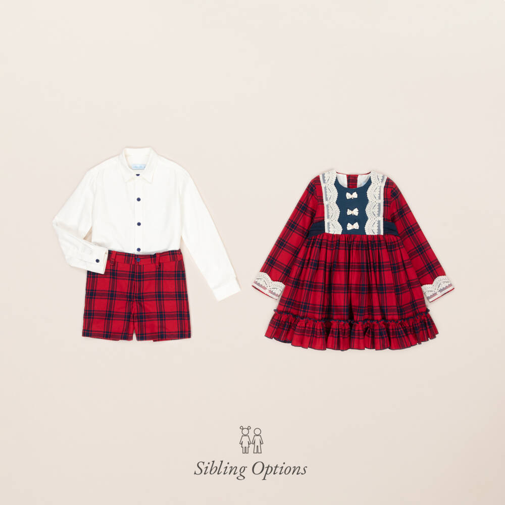 Abuela Tata-Girls Tartan Cotton Dress | Childrensalon Outlet