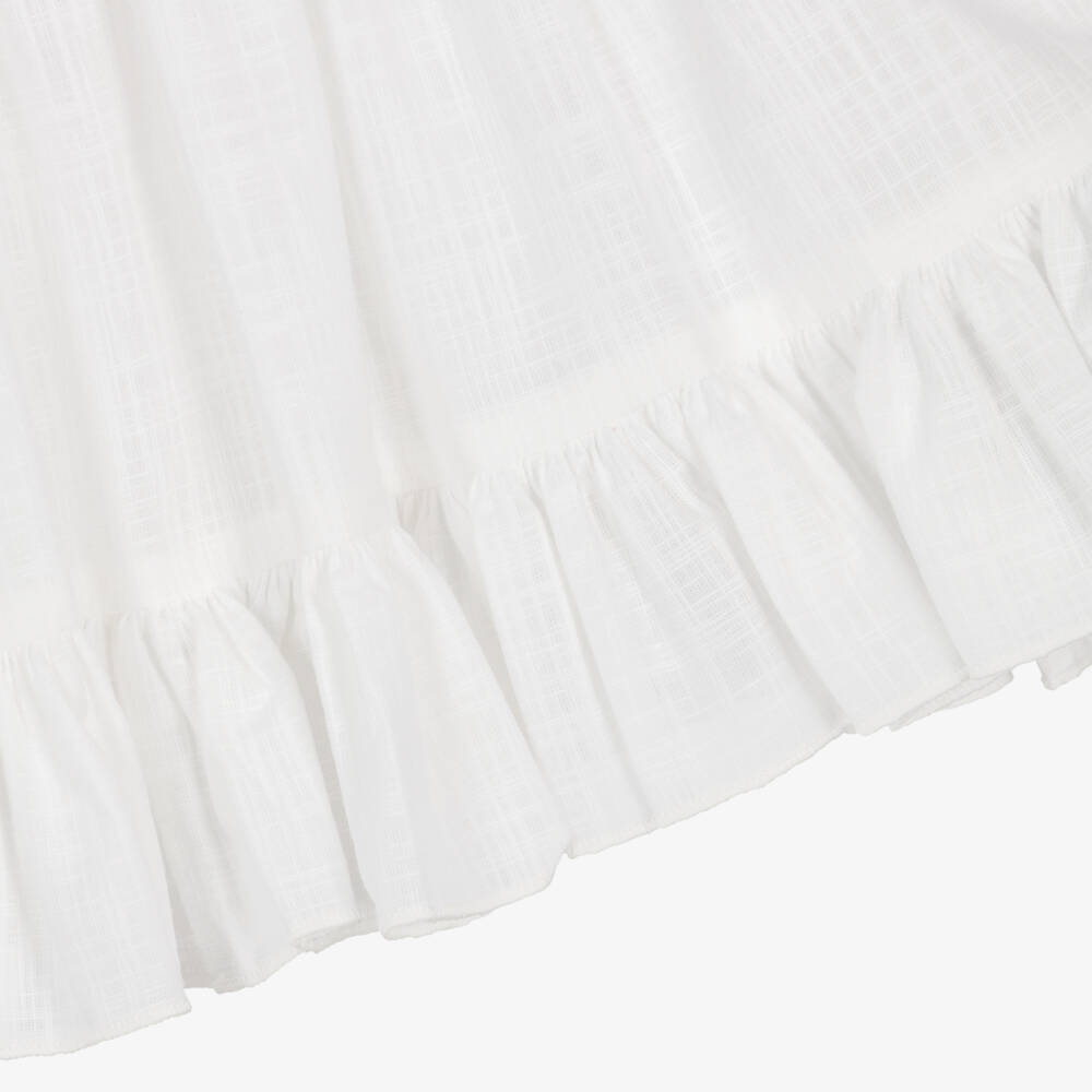 Abuela Tata-Girls White Cotton Ruffle Dress Set | Childrensalon Outlet