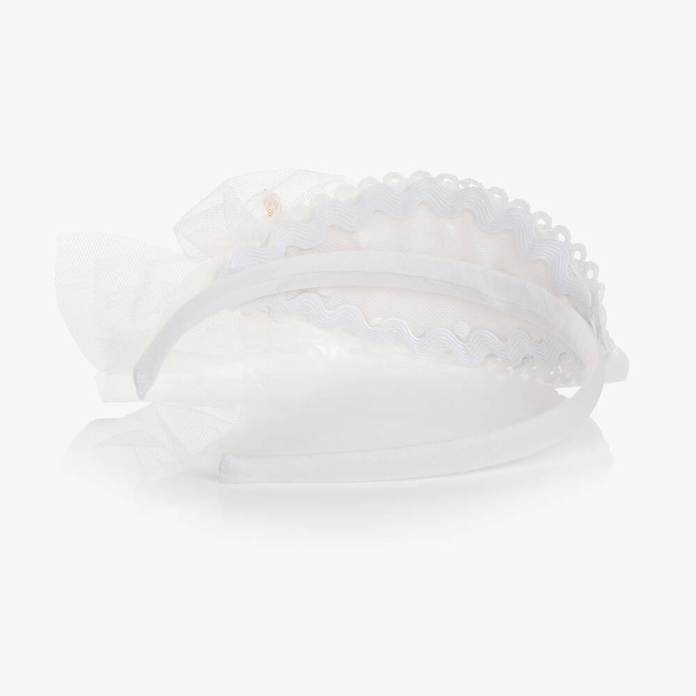 Abuela Tata-Girls White Feather Hairband | Childrensalon Outlet