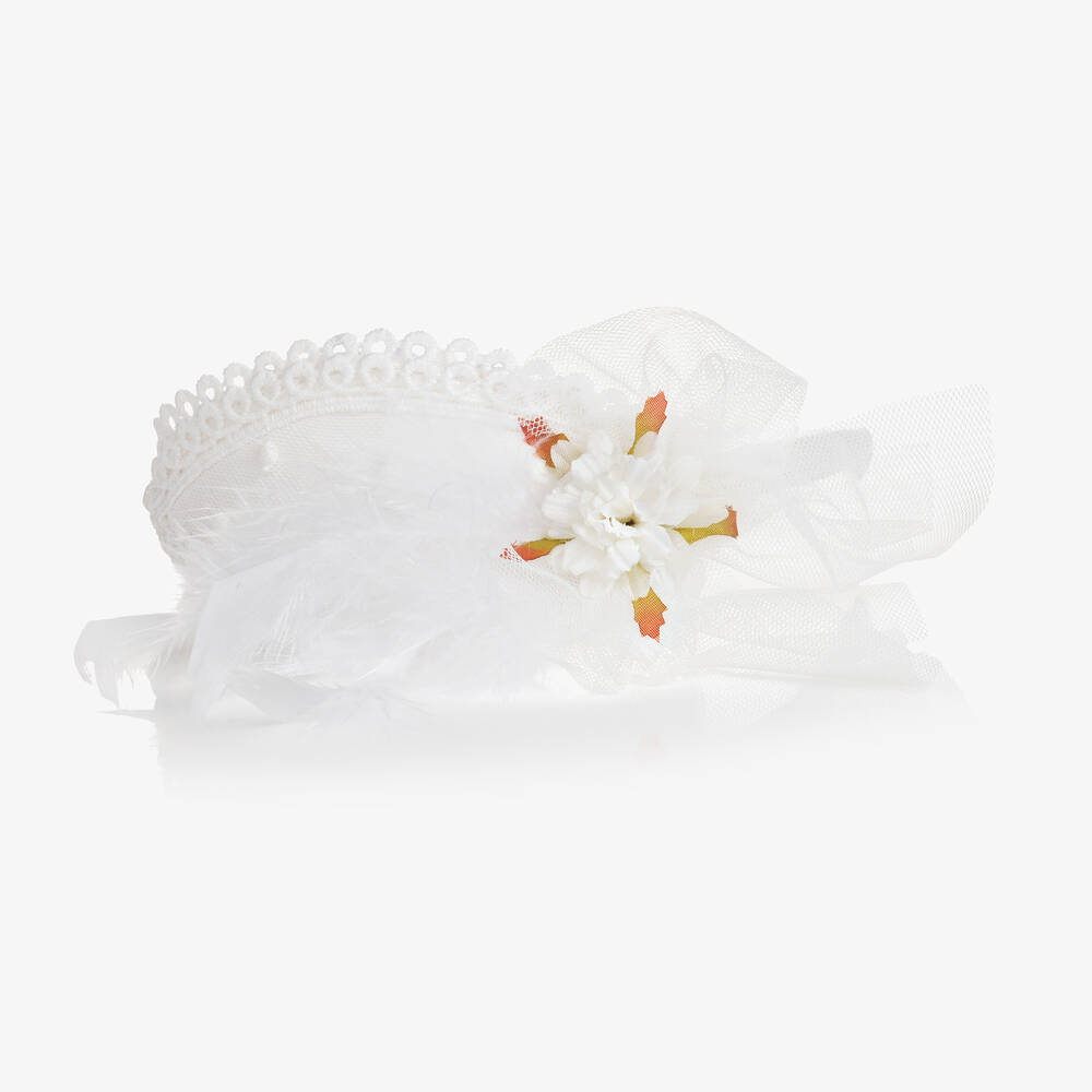 Abuela Tata-Girls White Feather Hairband | Childrensalon Outlet