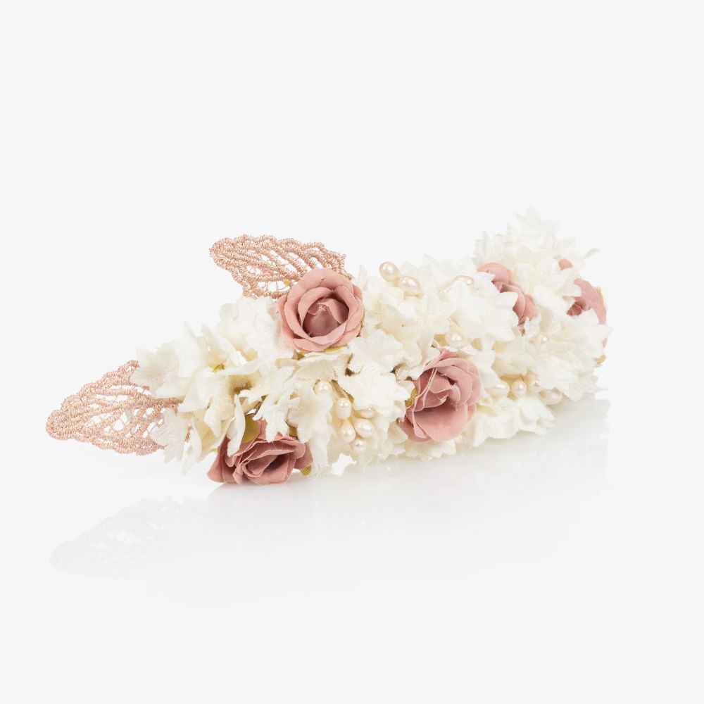 Abuela Tata-Ivory & Pink Hair Corsage | Childrensalon Outlet