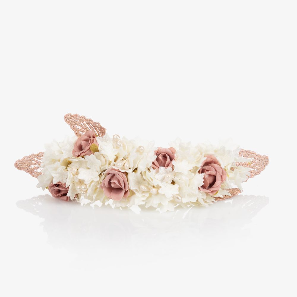 Abuela Tata - Ivory & Pink Hair Corsage | Childrensalon