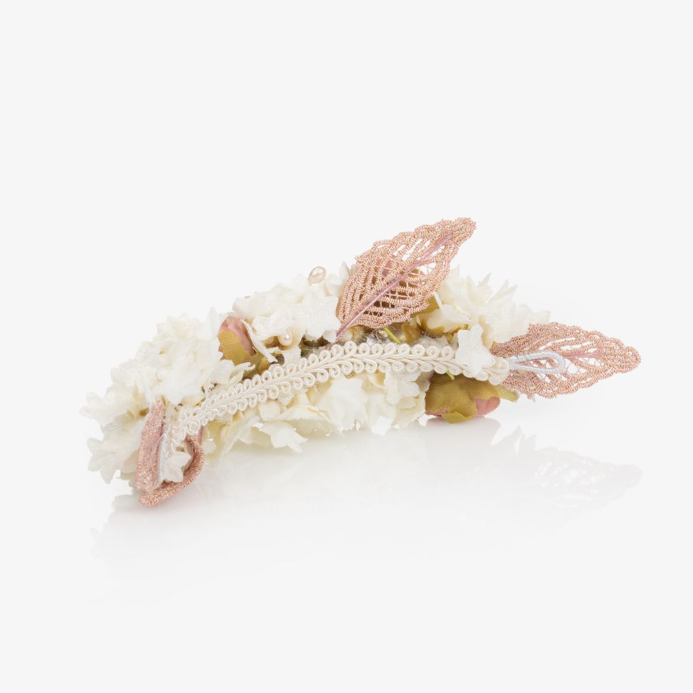 Abuela Tata-Ivory & Pink Hair Corsage | Childrensalon Outlet