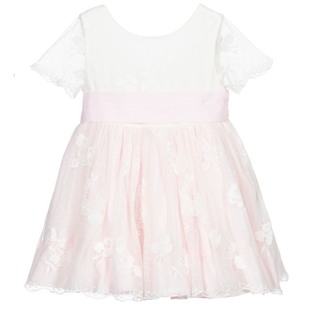 Abuela Tata-Кремово-розовое кружевное платье | Childrensalon Outlet