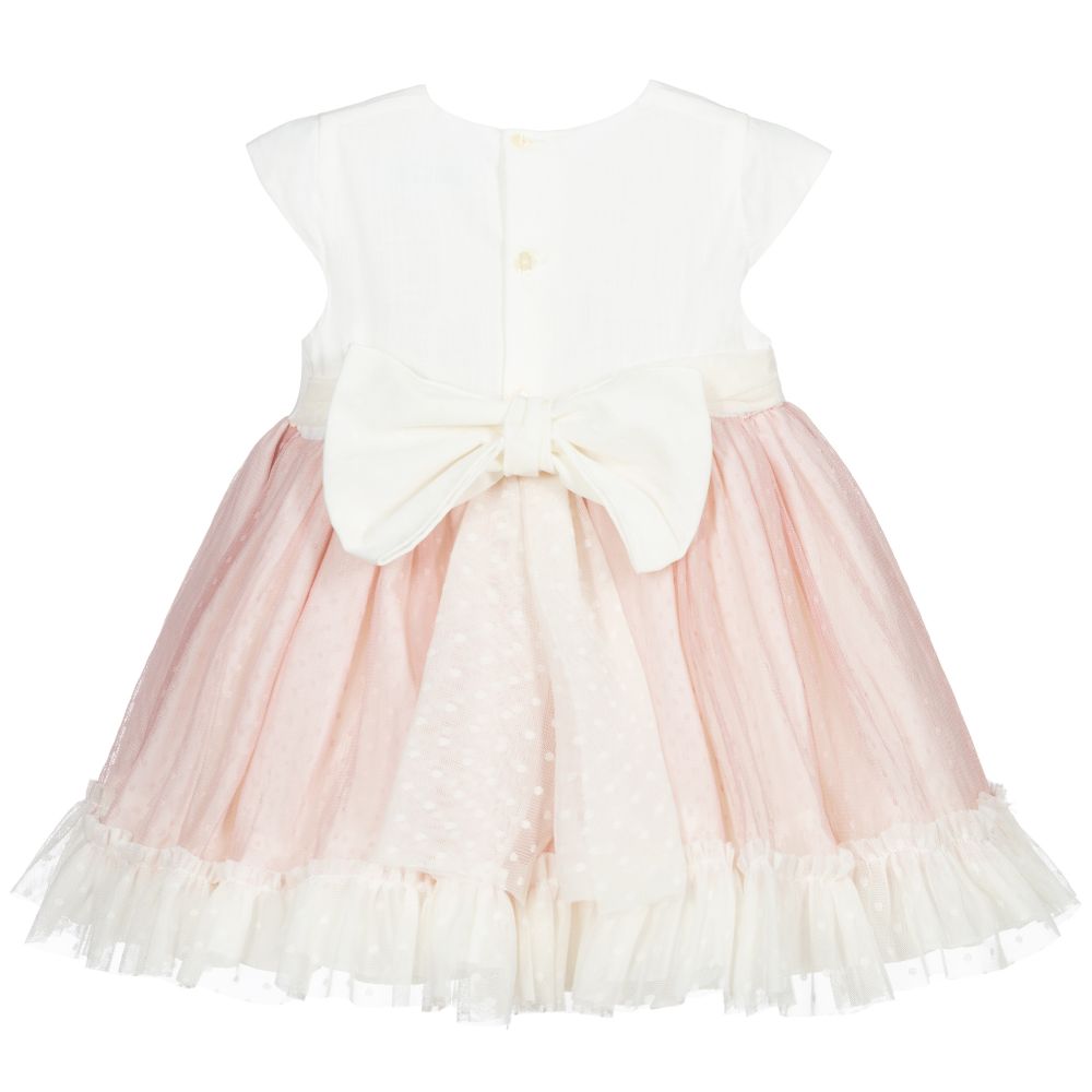 Abuela Tata - Ivory & Pink Tulle Dress | Childrensalon Outlet