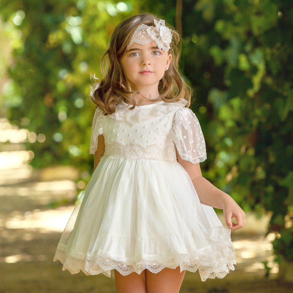Abuela Tata - Ivory Tulle Dress | Childrensalon Outlet