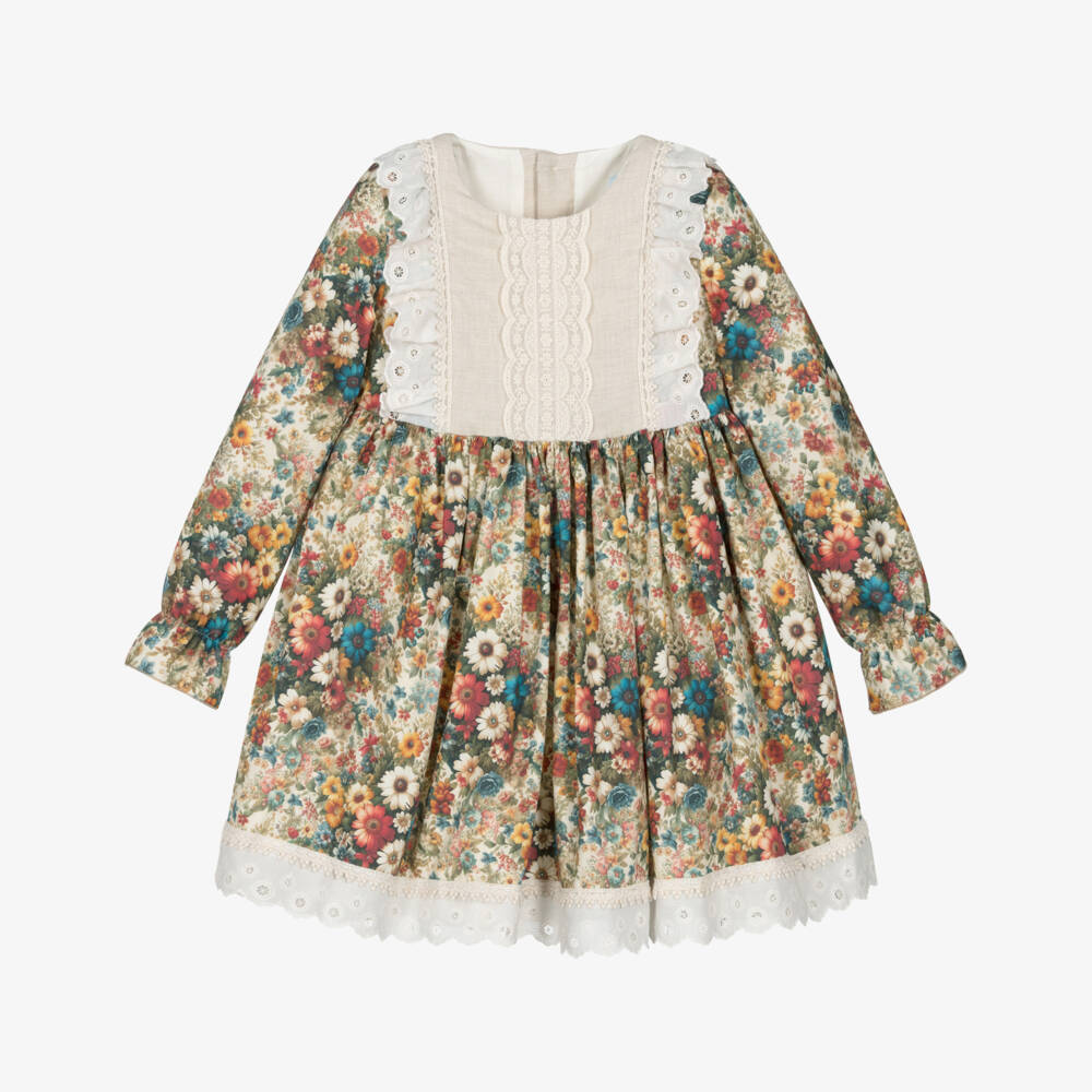 Abuela Tata-Multicolour Flowers Aop Dress | Childrensalon Outlet