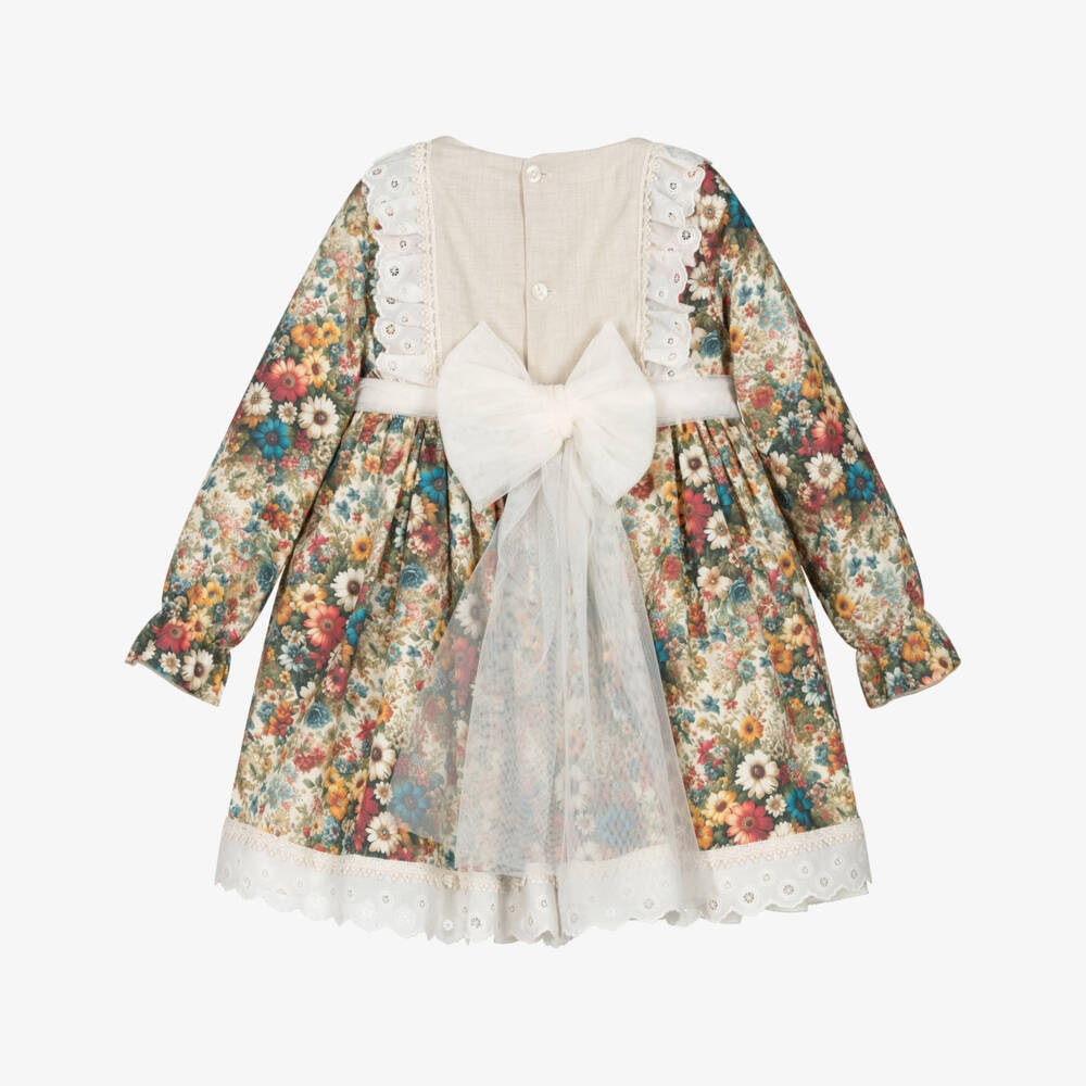 Abuela Tata-Multicolour Flowers Aop Dress | Childrensalon Outlet
